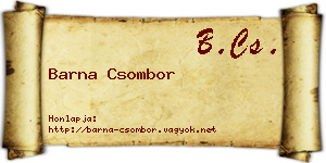 Barna Csombor névjegykártya
